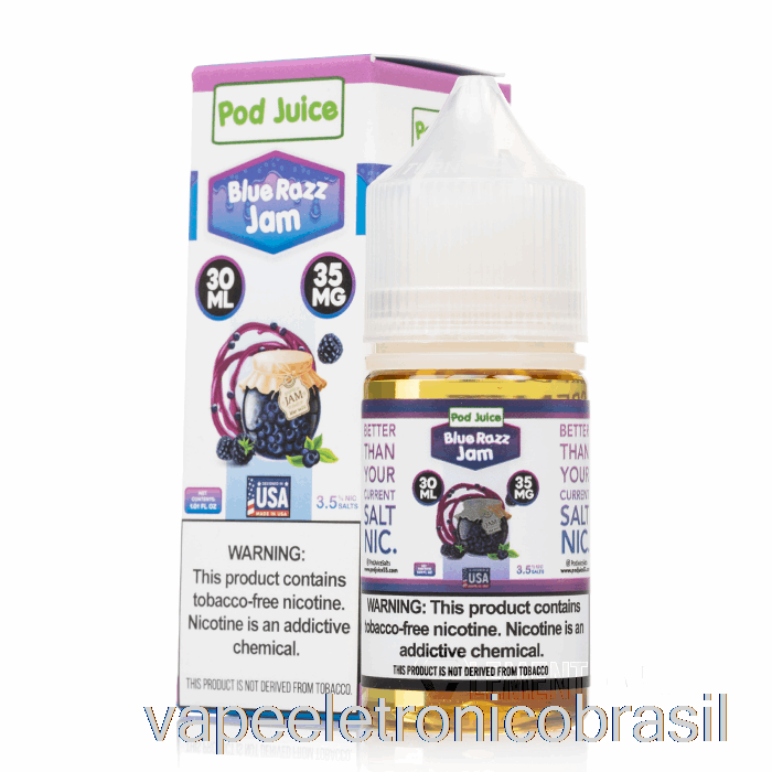 Vape Eletronico Blue Razz Jam - Suco De Vagem - 30ml 20mg